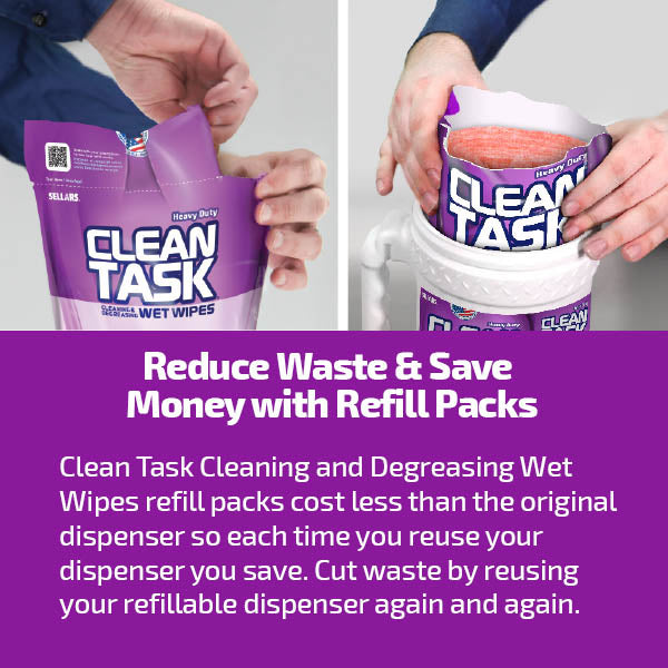 Clean Task Cleaning & Degreasing Wipes Refill 4/case – Discount
