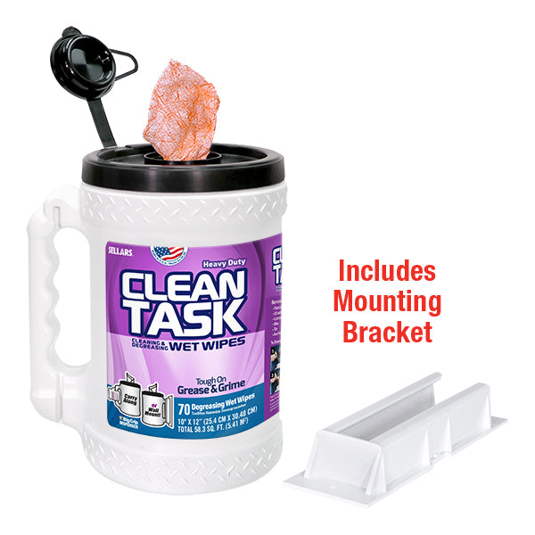 Clean Task Cleaning & Degreasing Wipes Canister 3/case – Discount Shop  Towels