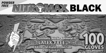 NitroMax Black Nitrile Disposable Gloves- 5 Mil
