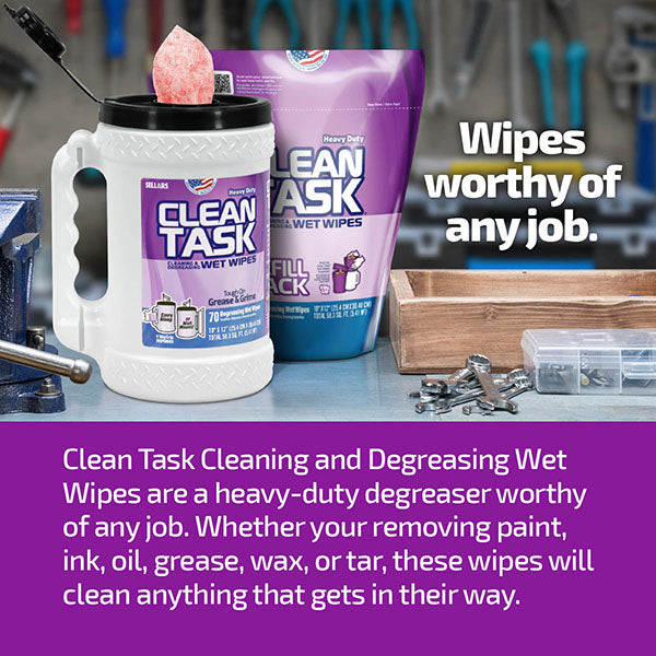 Clean Task Cleaning & Degreasing Wipes Canister 3/case